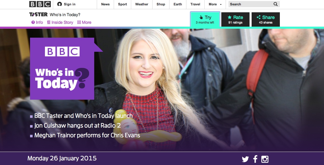 BBC запустила онлайн-платформу Taster для экспериментов с мультимедиапроектами