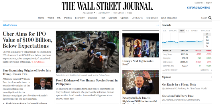 Вовлечение аудитории. Пример The Wall Street Journal