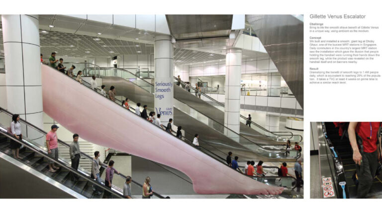 Креативная реклама на эскалаторах